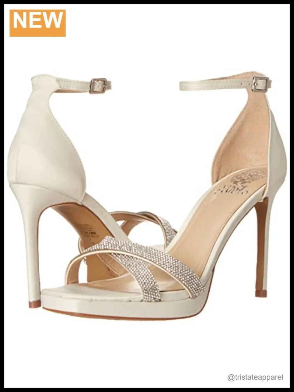 Vince Camuto Kalvira2 Satin Stiletto Heeled Sandal with Buckle Closure